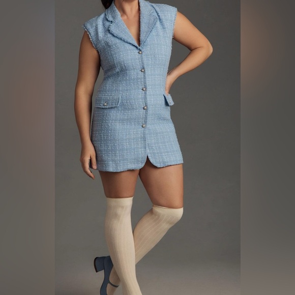 Anthropologie | Maeve | Sleeveless Tweed Blazer Mini Dress | Women’s 12 - Picture 5 of 6